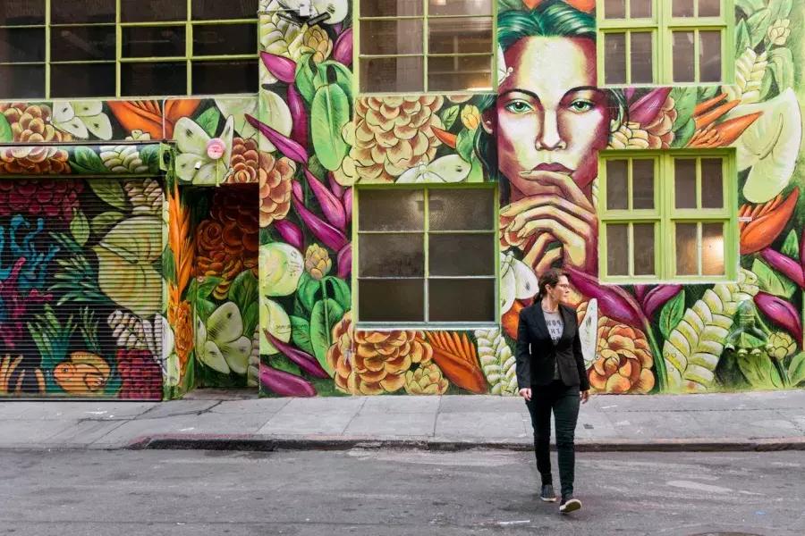 mural adorns the outside walls of 111minna Gallery